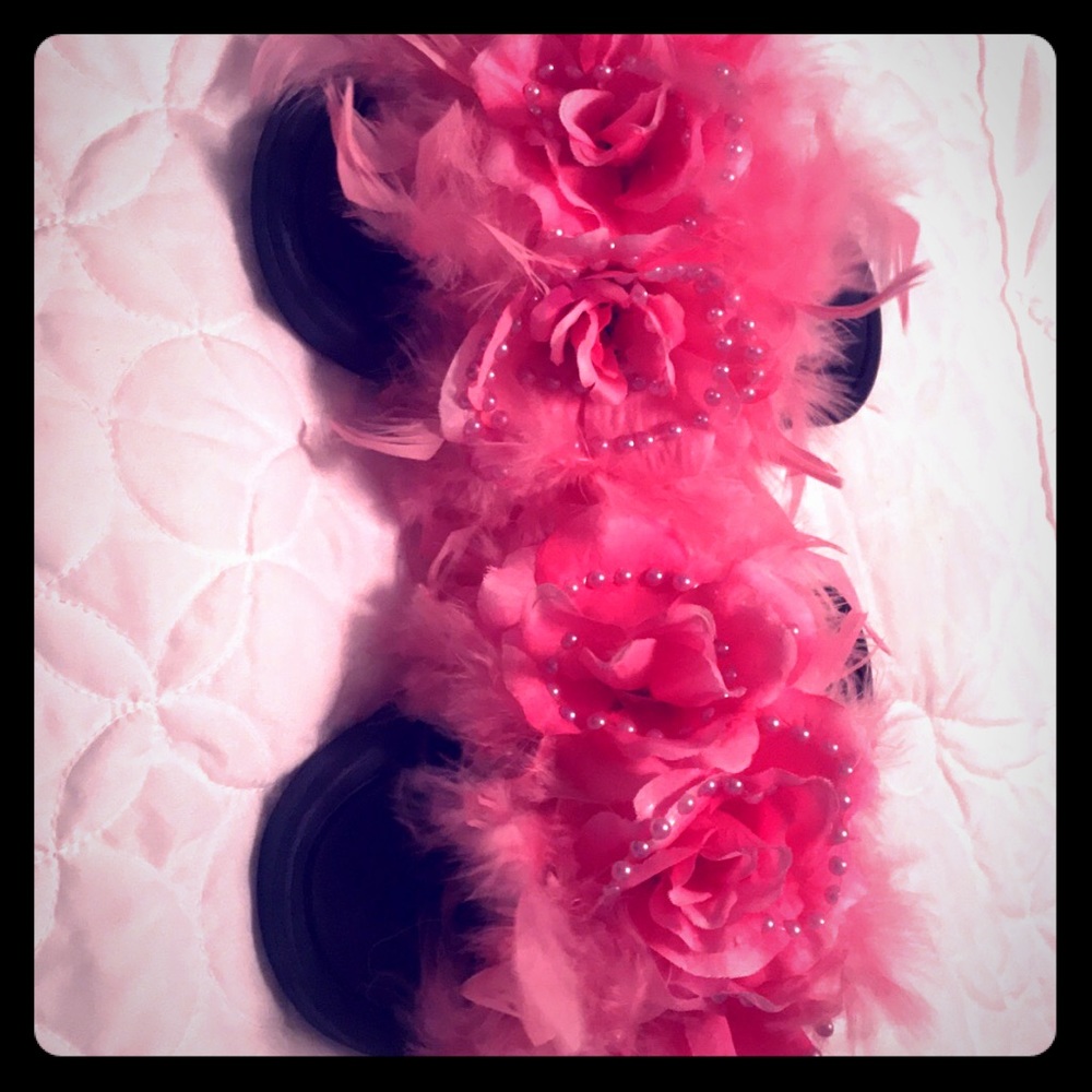 Pink rose fluff slides
